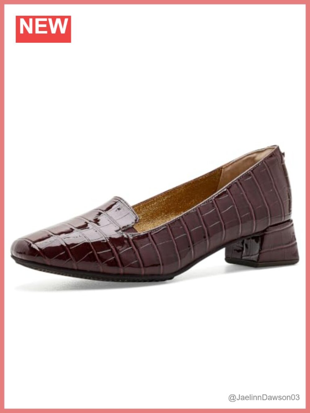 Women's PU Square Toe Block Heel Pumps Slip-On Synthetic Rubber Sole